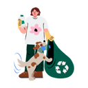 پیش‌نمایش فایل girl-collecting-plastic-bottle-5383975 از پک روز زمین