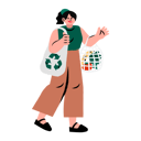 پیش‌نمایش فایل girl-using-recyclable-bag-5383979 از پک روز زمین