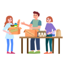 پیش‌نمایش فایل volunteers-donating-food-5383933 از پک کمک مالی و خیریه