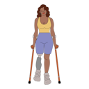پیش‌نمایش فایل amputated-woman-walking-with-crutches-5384131 از پک افراد توانایی پارا