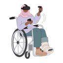 پیش‌نمایش فایل disabled-muslim-woman-using-vr-technology-5384110 از پک افراد توانایی پارا