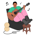 پیش‌نمایش فایل man-playing-guitar-9614841 از پک ایلاستریشن فعالیت‌های نوجوان