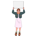 پیش‌نمایش فایل woman-holding-blank-sign-9614852 از پک ایلاستریشن فعالیت‌های نوجوان