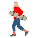 پیش‌نمایش فایل woman-holding-skateboard-9614853 از پک ایلاستریشن فعالیت‌های نوجوان