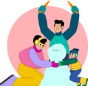 پیش‌نمایش فایل a-family-works-together-to-build-a-large-snowman-11540910 از پک فعالیت‌های برف