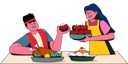 پیش‌نمایش فایل a-couple-enthusiastically-prepares-a-traditional-thanksgiving-meal-11540838 از پک روز شکرگزاری