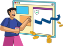 پیش‌نمایش فایل male-figure-in-casual-attire-is-actively-interacting-with-a-financial-app-on-a-giant-smartphone-11541545 از پک فین‌تک