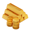 پیش‌نمایش فایل golden-bar-and-golden-coin-7041674 از پک طلا‌ها