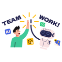 پیش‌نمایش فایل ai-human-highfive-in-team-work-10274967 از پک هوش مصنوعی