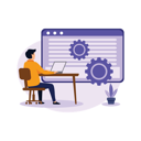 پیش‌نمایش فایل man-working-on-computer-7451873 از پک ایلاستریشن هوش تجاری