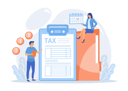 پیش‌نمایش فایل accountant-filling-income-tax-return-form-8048117 از پک توسعه کسب و کار