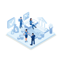 پیش‌نمایش فایل finance-department-or-tax-office-8120262 از پک ایلاستریشن ایزومتریک مدیریت مالی