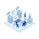 پیش‌نمایش فایل people-using-cyber-security-services-8120264 از پک ایلاستریشن ایزومتریک مدیریت مالی