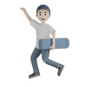 پیش‌نمایش فایل happy-boy-jumping-while-holding-skateboard-6757020 از پک شخصیت اسکیت باز