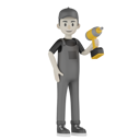 پیش‌نمایش فایل mechanic-holding-drill-machine-6742515 از پک شخصیت مکانیک