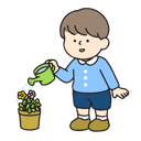 پیش‌نمایش فایل kindergarten-boy-watering-a-flower-7963360 از پک کودکان مهدکودک