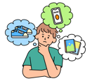 پیش‌نمایش فایل man-thinking-about-shopping-stuff-10085944 از پک خرید آنلاین