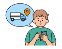 پیش‌نمایش فایل man-tracking-delivery-location-via-mobile-app-10085945 از پک خرید آنلاین