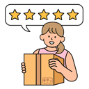 پیش‌نمایش فایل woman-give-5-star-rating-for-shopping-experience-10085950 از پک خرید آنلاین