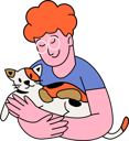 پیش‌نمایش فایل man-hugging-cat-5706659 از پک تصویرسازی دوستدار حیوانات