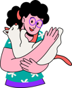 پیش‌نمایش فایل woman-hugging-cat-5706656 از پک تصویرسازی دوستدار حیوانات