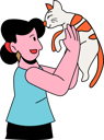 پیش‌نمایش فایل woman-hugging-cat-5706661 از پک تصویرسازی دوستدار حیوانات