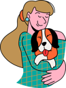 پیش‌نمایش فایل woman-hugging-dog-5706658 از پک تصویرسازی دوستدار حیوانات