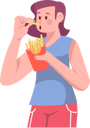 پیش‌نمایش فایل girl-eating-french-fries-5774267 از پک افراد با غذا و نوشیدنی