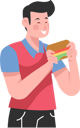 پیش‌نمایش فایل man-eating-burger-5774273 از پک افراد با غذا و نوشیدنی