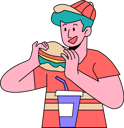 پیش‌نمایش فایل boy-eating-burger-6962031 از پک غذا خوردن