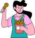 پیش‌نمایش فایل woman-eating-chicken-drumstick-6962033 از پک غذا خوردن