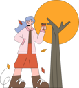 پیش‌نمایش فایل girl-having-coffee-during-autumn-6940093 از پک پاییز