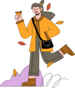 پیش‌نمایش فایل girl-having-coffee-while-walking-6940094 از پک پاییز