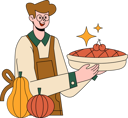 پیش‌نمایش فایل man-with-pumpkin-pie-7014811 از پک شکرگزاری