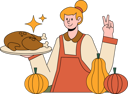 پیش‌نمایش فایل woman-serving-thanksgiving-chicken-7014809 از پک شکرگزاری