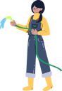 پیش‌نمایش فایل woman-gardener-watering-hose-8126599 از پک باغبانی
