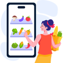 پیش‌نمایش فایل girl-browsing-groceries-on-mobile-app-11219849 از پک فعالیت‌های کسب‌وکار تحویل غذا