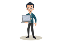 پیش‌نمایش فایل banker-is-holding-a-laptop-in-hand-2704296 از پک بانکدار