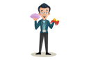 پیش‌نمایش فایل banker-is-holding-money-in-one-hand-and-other-hand-holding-gold-coins-2704291 از پک بانکدار
