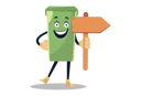 پیش‌نمایش فایل dustbin-is-holding-a-wooden-signboard-in-hand-2704981 از پک سطل زباله