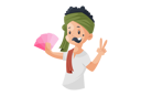 پیش‌نمایش فایل milkman-holding-money-in-hand-and-showing-victory-sign-2705087 از پک شیرفروش