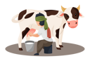 پیش‌نمایش فایل milkman-is-extracting-milk-from-the-cow-in-bucket-2705090 از پک شیرفروش