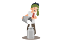 پیش‌نمایش فایل milkman-is-filling-milk-in-container-with-bucket-2705092 از پک شیرفروش