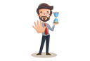 پیش‌نمایش فایل financial-advisor-is-holding-hourglass-timer-in-hand-and-showing-stop-hand-sign-2705106 از پک غول کسب‌وکار