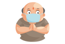 پیش‌نمایش فایل shopkeeper-is-standing-with-greet-hand-and-wearing-surgical-mask-2705146 از پک فروشنده
