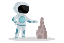 پیش‌نمایش فایل astronaut-standing-near-sand-castle-2894242 از پک فضانورد
