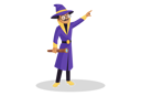 پیش‌نمایش فایل astrologer-is-holding-a-binocular-in-hand-and-pointing-his-finger-2894222 از پک طالع بین