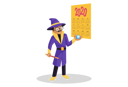 پیش‌نمایش فایل astrologer-is-holding-stick-in-one-hand-and-a-crystal-ball-in-other-hand-2894227 از پک طالع بین