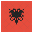 پیش‌نمایش فایل albania-16 از پک پرچم‌ها مربع جهان