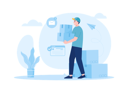 پیش‌نمایش فایل delivery-service-man-sending-package-10394247 از پک تجارت الکترونیک و خرید